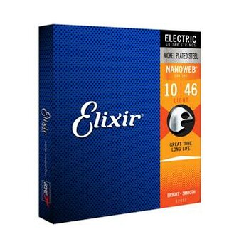 Elixir 12052 Electric Guitar Strings Nanoweb Light 10-46