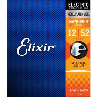 Elixir 12152 Electric Guitar Strings Nanoweb Heavy 12-52