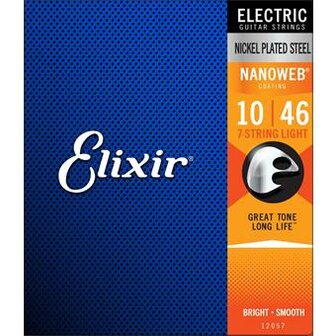 Elixir 12057 Electric 7-String Guitar Nanoweb Light 10-56