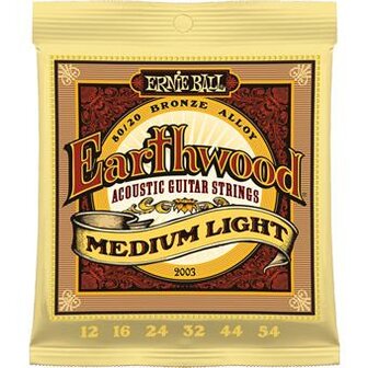 Ernie Ball 2003 Earthwood Medium Light Acoustic 80/20 Bronze