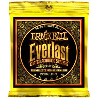 Ernie Ball 2560 Everlast Coated 80/20 Bronze Acoustic Extra Light