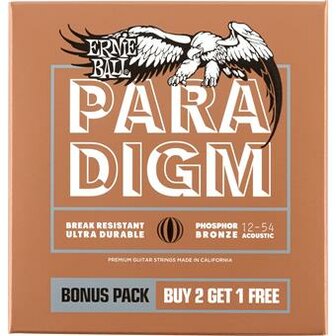 Ernie Ball 3316 Paradigm Phosphor Bronze 12-54 3-Pack