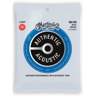 Martin Strings MA190 Authentic Acoustic SP 80/20 Bronze 12 String Light