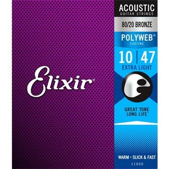 Elixir 11000 80/20 Bronze Polyweb Extra Light 10-47