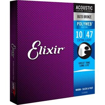 Elixir 11000 80/20 Bronze Polyweb Extra Light 10-47