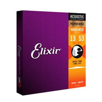 Elixir 16182 Phosphor Bronze Nanoweb HD Light 13-53