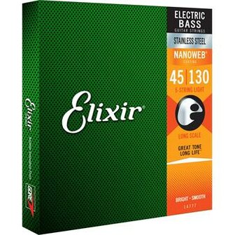 Elixir 14777 Stainless Steel 5-String Medium Light B 45-130