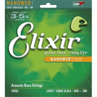 Elixir 14502 80/20 Bronze 4-String Acoustic Bass Light 45-100