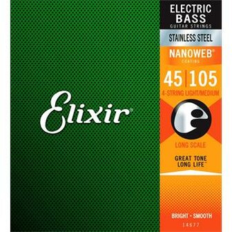 Elixir 14677 Stainless Steel 4-String Medium Long Scale 45-105