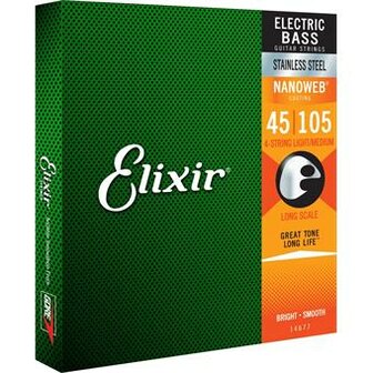 Elixir 14677 Stainless Steel 4-String Medium Long Scale 45-105