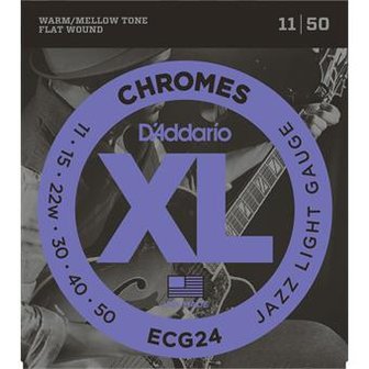 D'Addario ECG24 Chromes Flat Wound Jazz Light