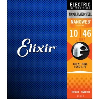 Elixir 12052 Electric Guitar Strings Nanoweb Light 10-46