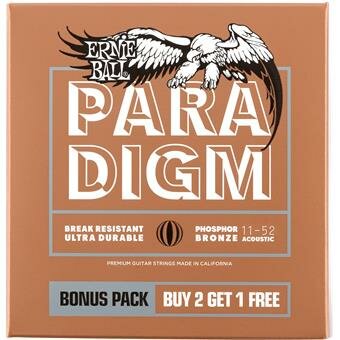 Ernie Ball 3318 Paradigm Phosphor Bronze 11-52 3-Pack