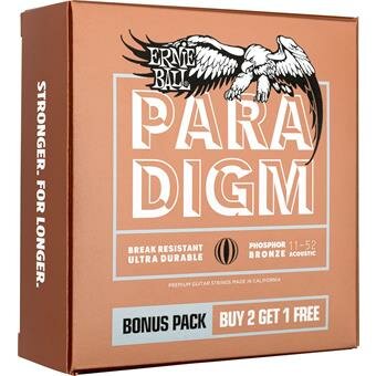 Ernie Ball 3318 Paradigm Phosphor Bronze 11-52 3-Pack