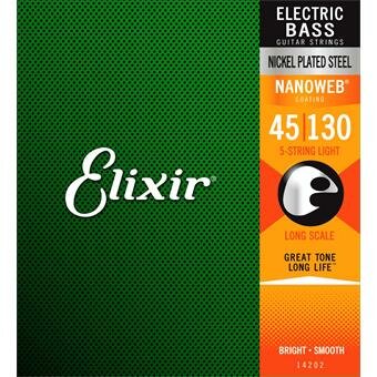 Elixir 14202 Nanoweb 5-String Light Long Scale 45-130