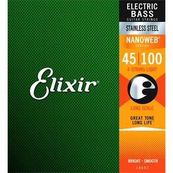 Elixir 14652 Stainless Steel 4-String Light Long Scale 45-100