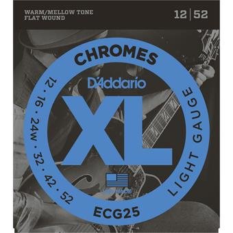 D'Addario ECG25 Chromes Flat Wound Light 12-52