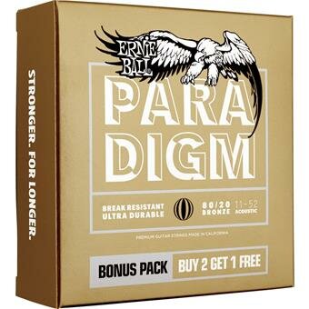 Ernie Ball 3328 Paradigm 80/20 Bronze 11-52 3-Pack