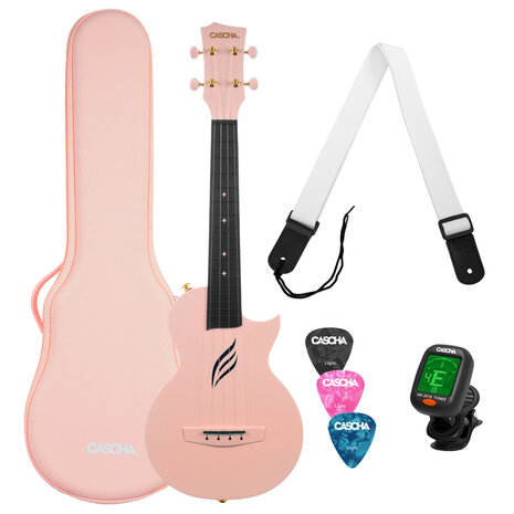 Cascha Carbon Ukulele Roze (set)