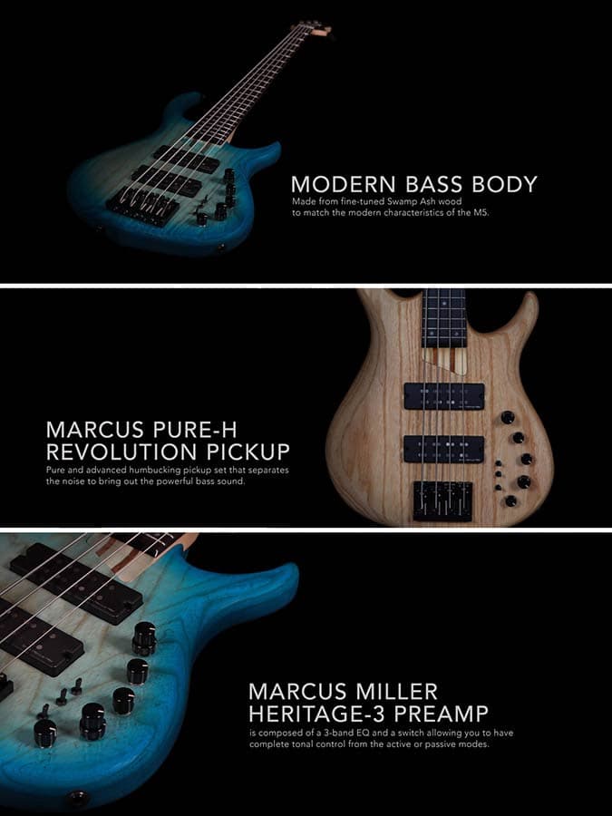 M5+ S4/TBL M Series Marcus Miller basgitaar — Sire