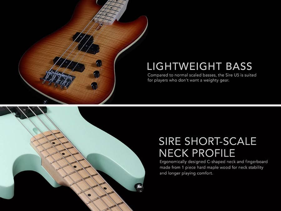 U5 A4/MT U Series Marcus Miller basgitaar short scale — Sire