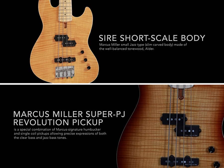 U5 A4/MT U Series Marcus Miller basgitaar short scale — Sire