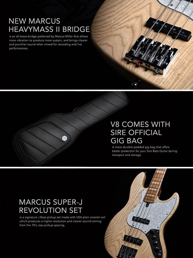 V8 S4/NT V Series Marcus Miller basgitaar — Sire
