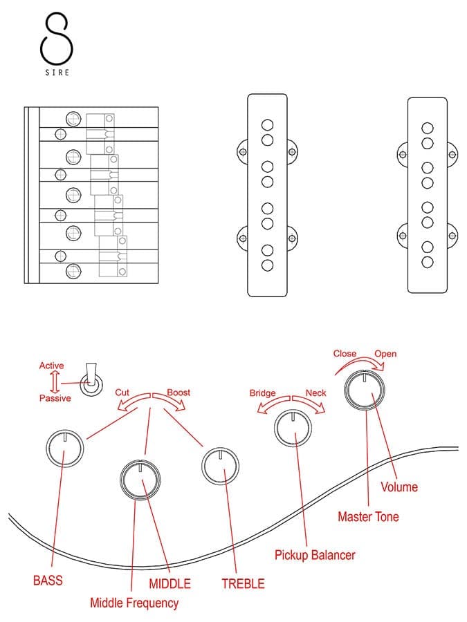 V10 4/TGRS V Series Marcus Miller basgitaar — Sire