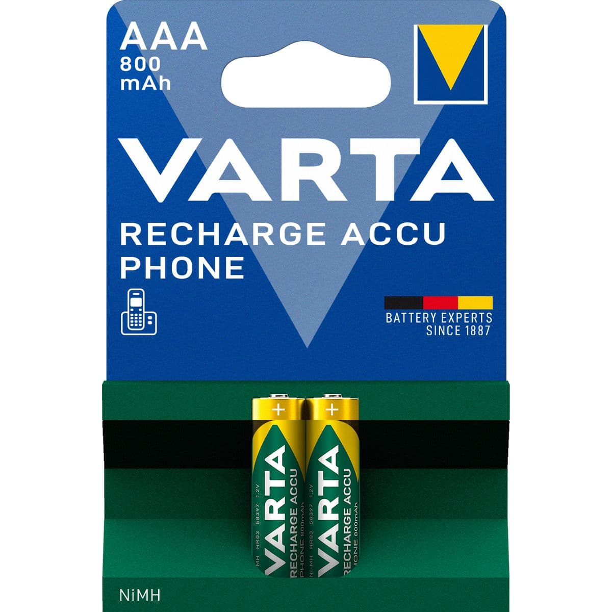 58398101402 T398 Phone Battery AAA 800mAh 2PAK — Varta