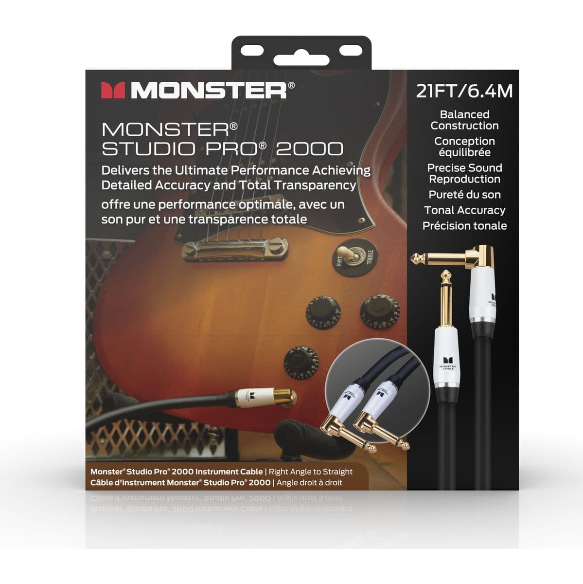 Studio Pro 2000 Instrument 21 FT/6.4M Right Angle To Straight - M — Monster Cable