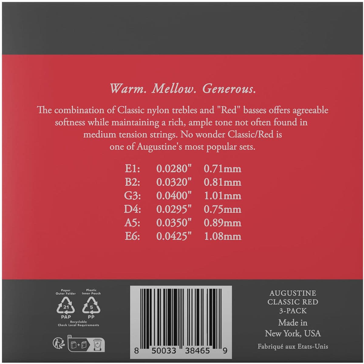 Red Label String Set - 3 Pack — Augustine