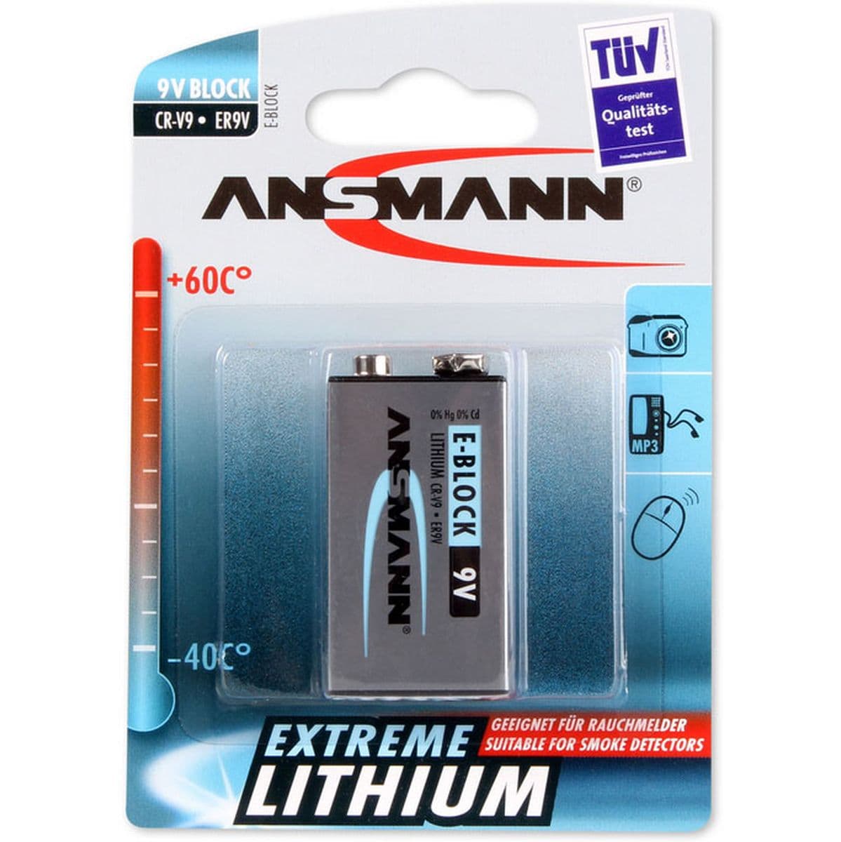 Lithium 9V-Block 1-pcs Blister — Ansmann