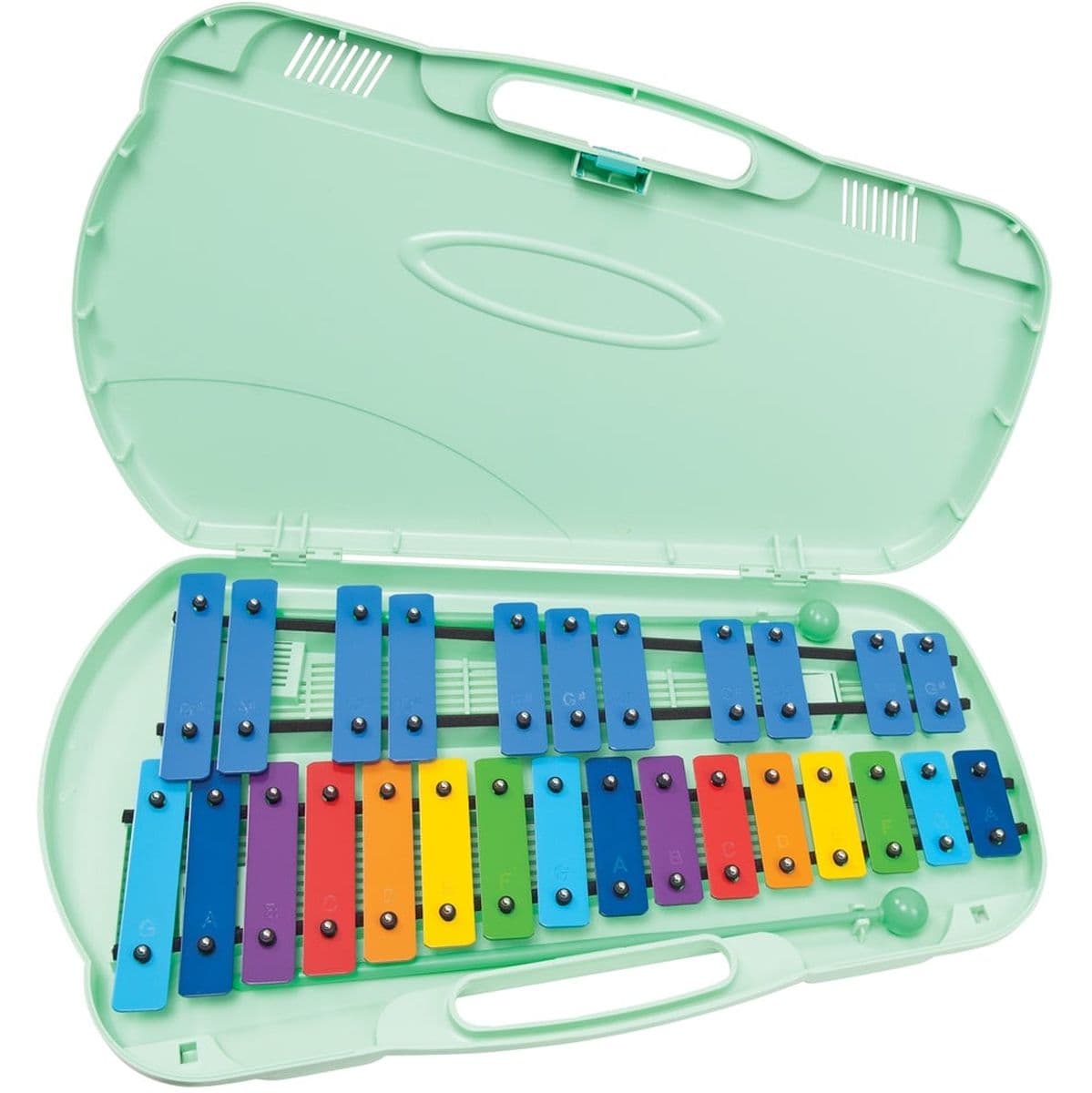 AX27N G4-A6 27 Note Glockenspiel-Coloured Keys - Green Case — Angel