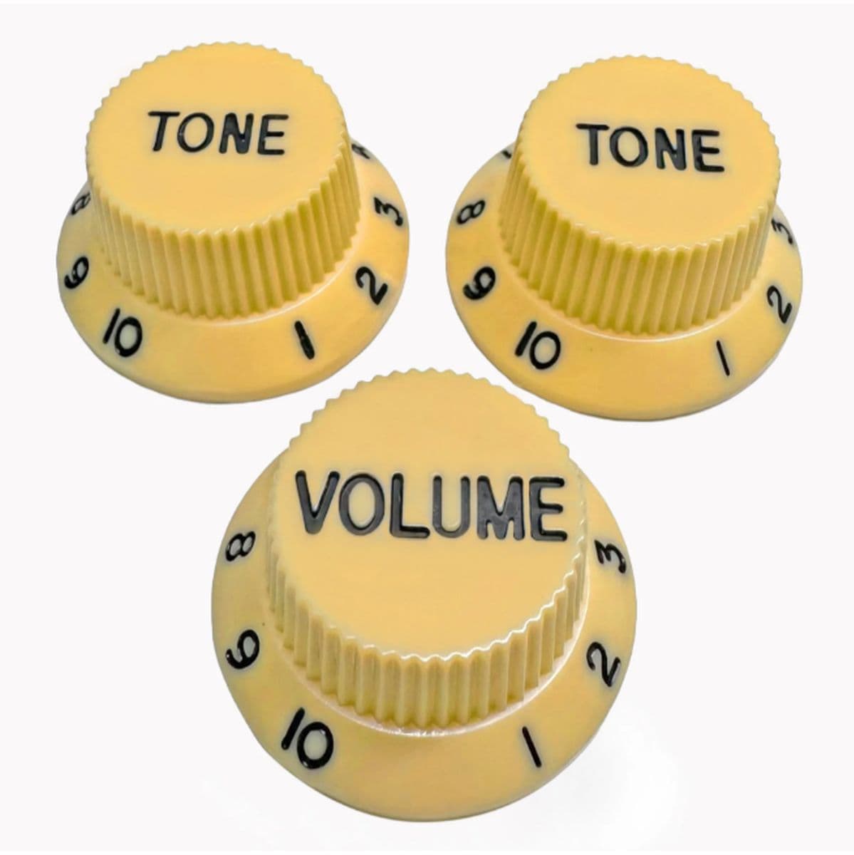 Al Strat Knob (3) Cream w/ Black Front — AxLabs