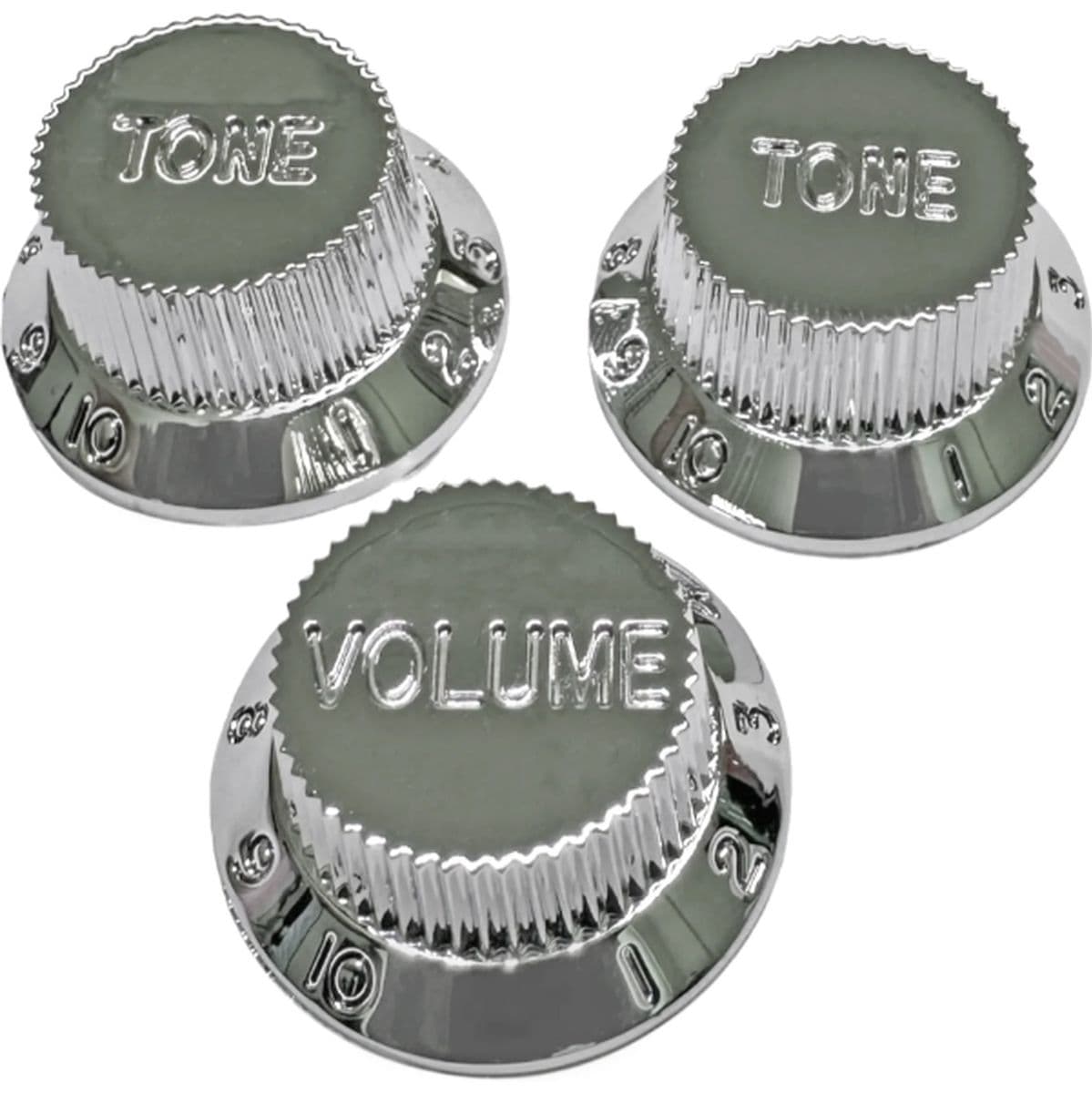 Al Strat Knob Kit  Chrome 3-Pack — AxLabs