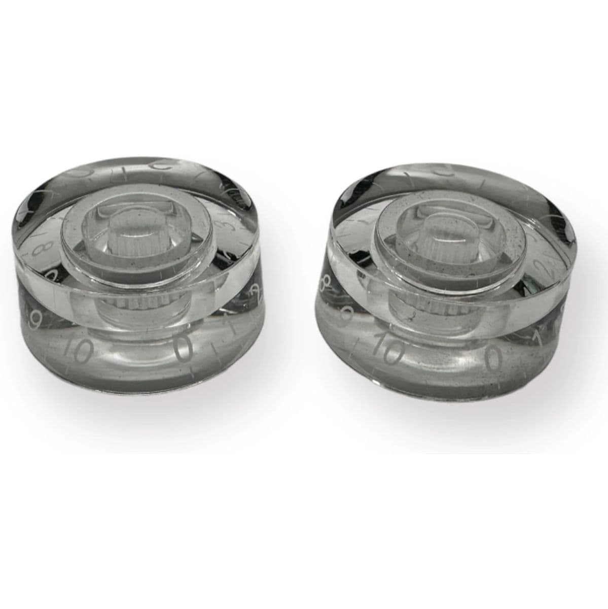 Al Speed Knob 18SP Clear w/ White Font 2-Pack — AxLabs