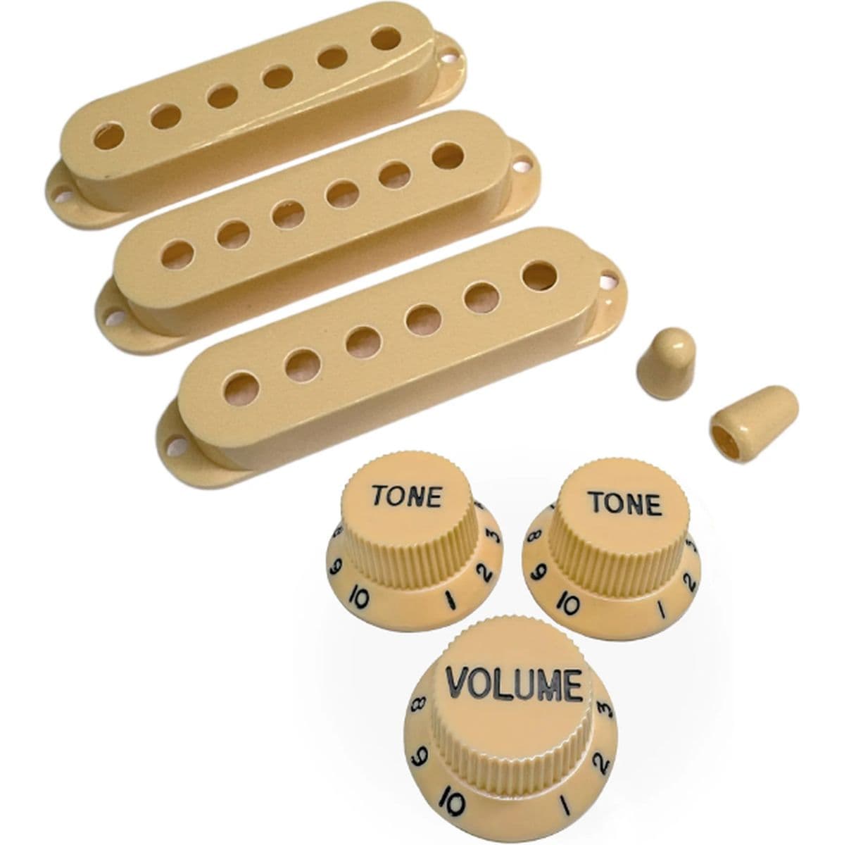 Al SC Pickup Cover Set Modern Spacing 525048 2Tips/3Knobs Cream/Black — AxLabs