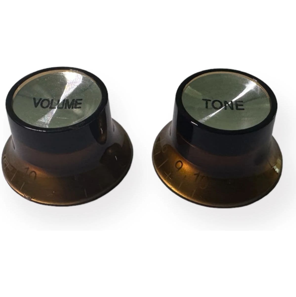 Al Top Hat Knob 18SP Aged Gold w/ White Font 1 Volume 1 Tone — AxLabs