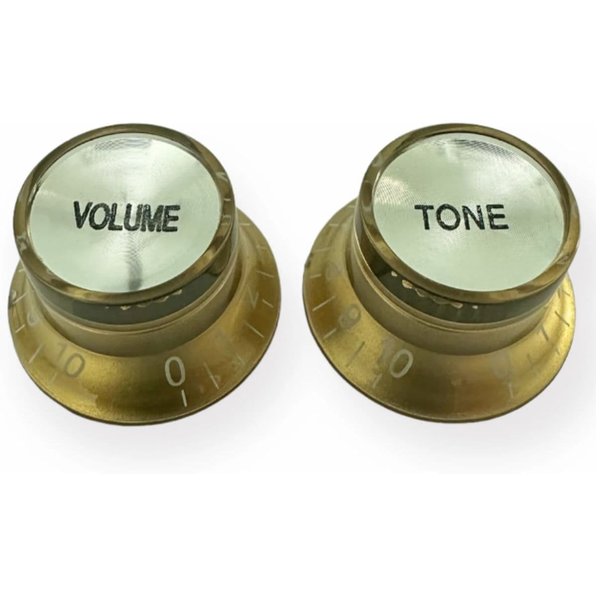 Al Top Hat Knob 18SP Gold w/ White Font 1 Volume 1 Tone — AxLabs