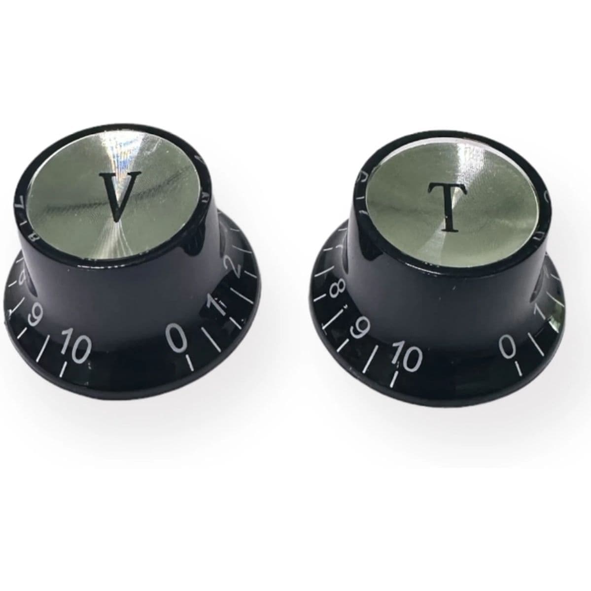 Al Top Hat Knob 18SP Black w/ White Font 1 Volume 1 Tone — AxLabs