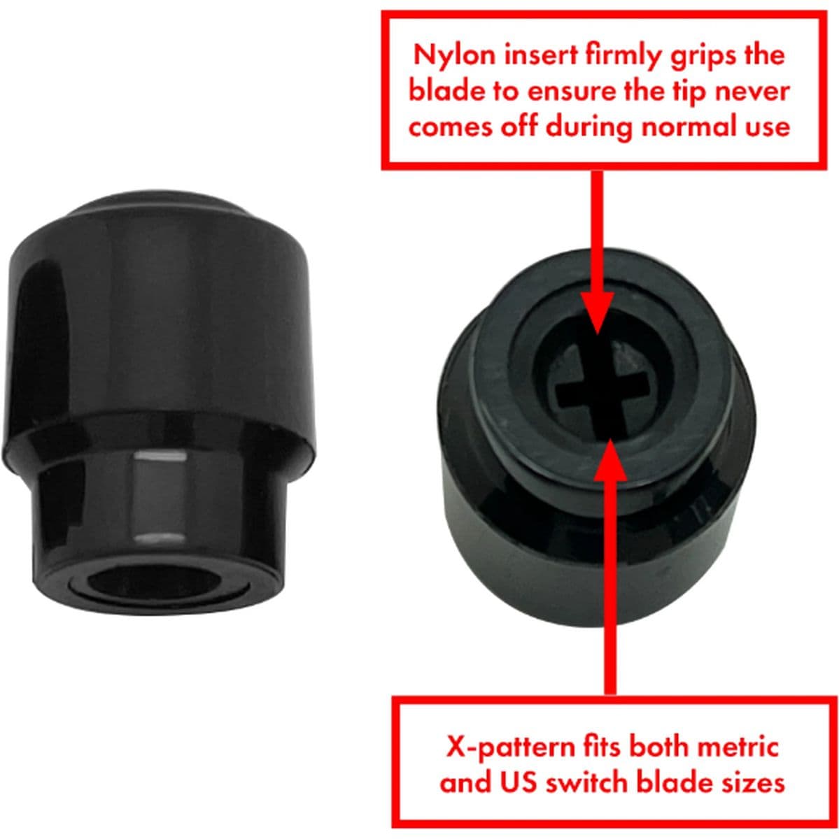 Al Tele Barrel Switch Tip w/ Nylon Insert Black — AxLabs