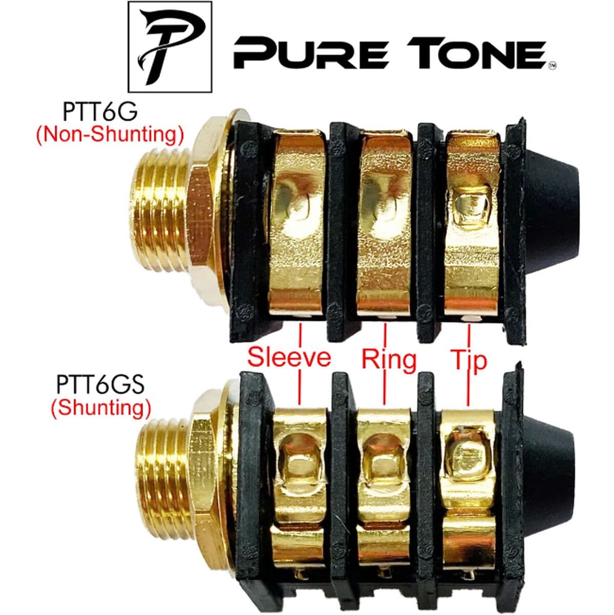 Al Pure Tone PCB Mount Jack Switched Gold — AxLabs