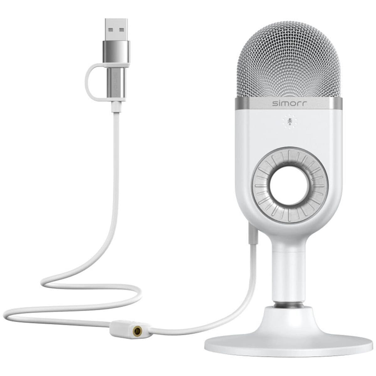 3492 Simorr Wave U1 USB Condenser Microphone(White) — SmallRig