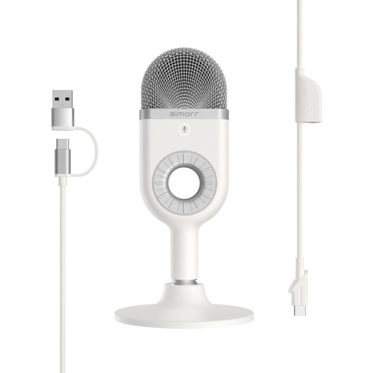 3492 Simorr Wave U1 USB Condenser Microphone(White) — SmallRig