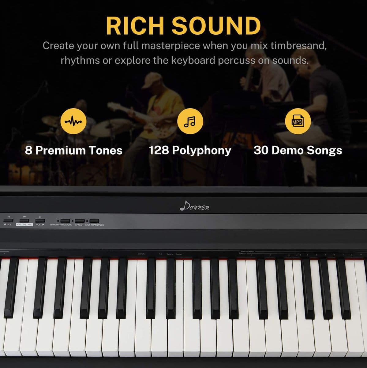 Digital PIANO-88 Key w/ Stand — DONNER
