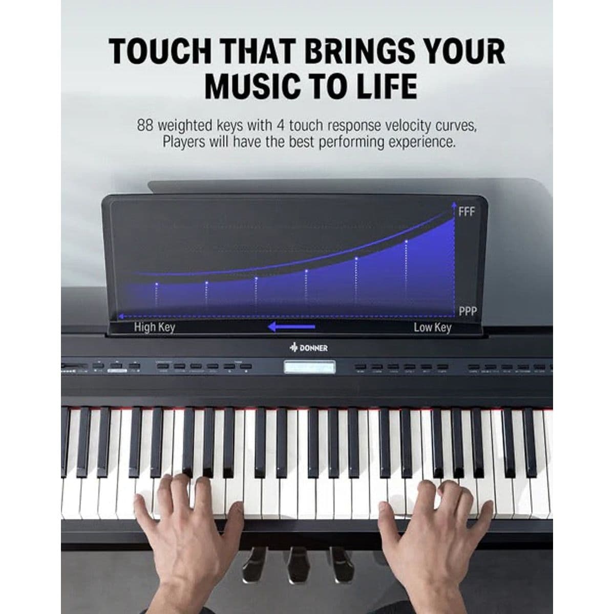 88 Key Portable Piano w/ Stand — DONNER