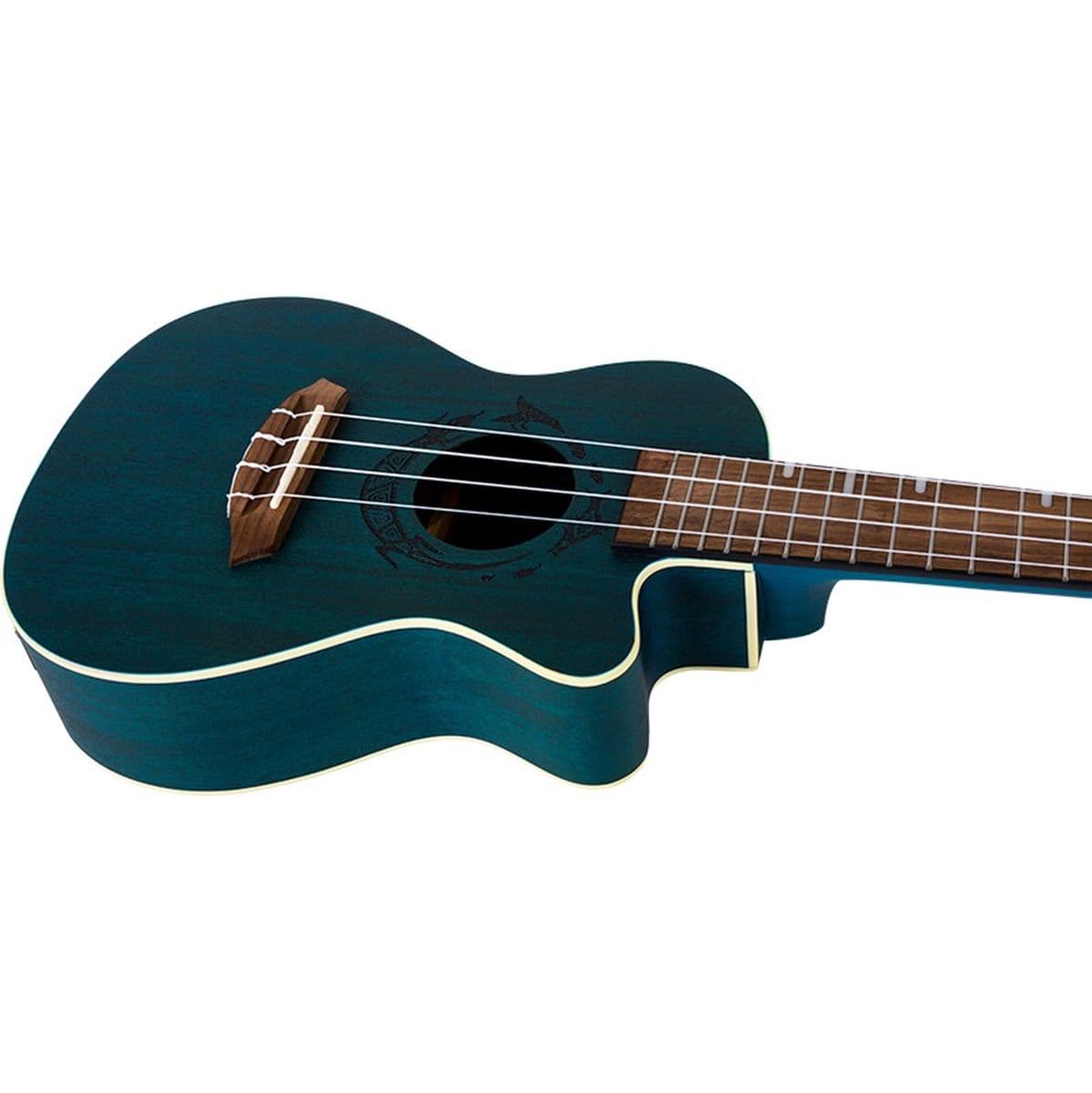 Duc 380 Ceq Topaz El-AC-Cut Concert Uke Mahog Blue — Flight Ukuleles