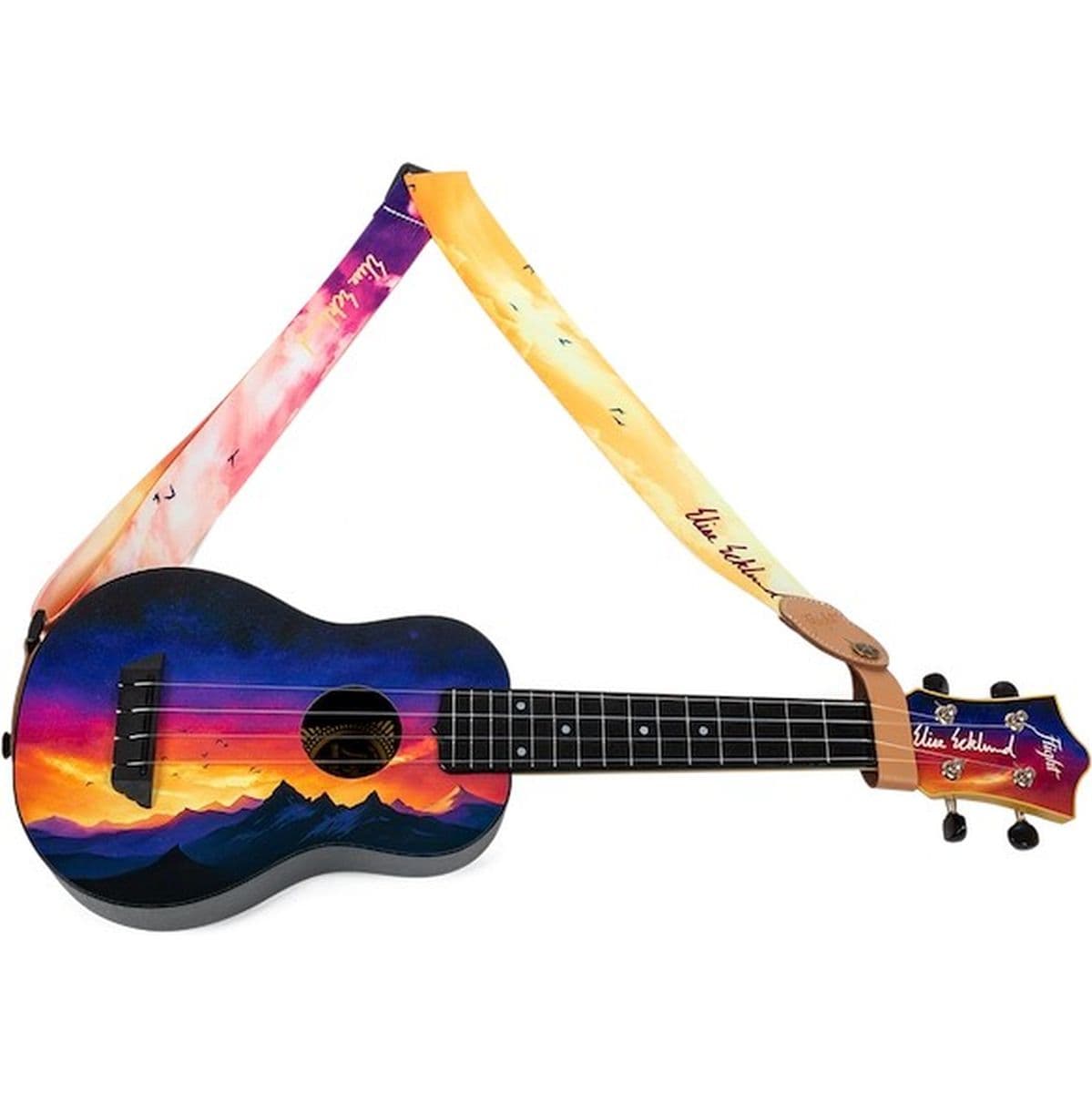 S35 Sunset Elise Ecklund Sign Poly/Leather-Strap Swirl — Flight Ukuleles