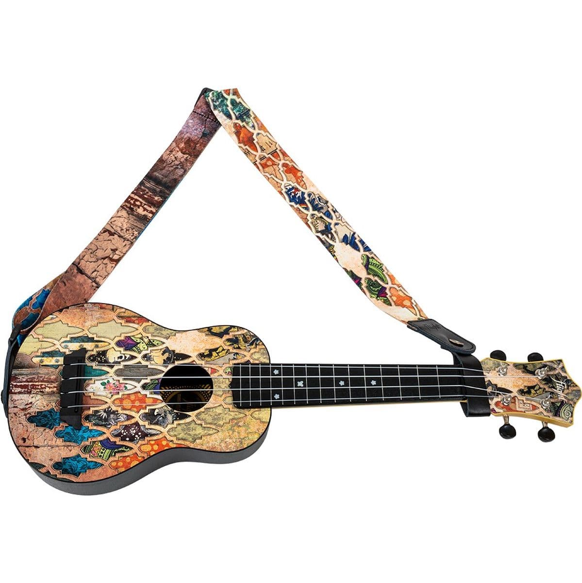 S35 Granada Uke Poly/Leather-Strap Gold — Flight Ukuleles