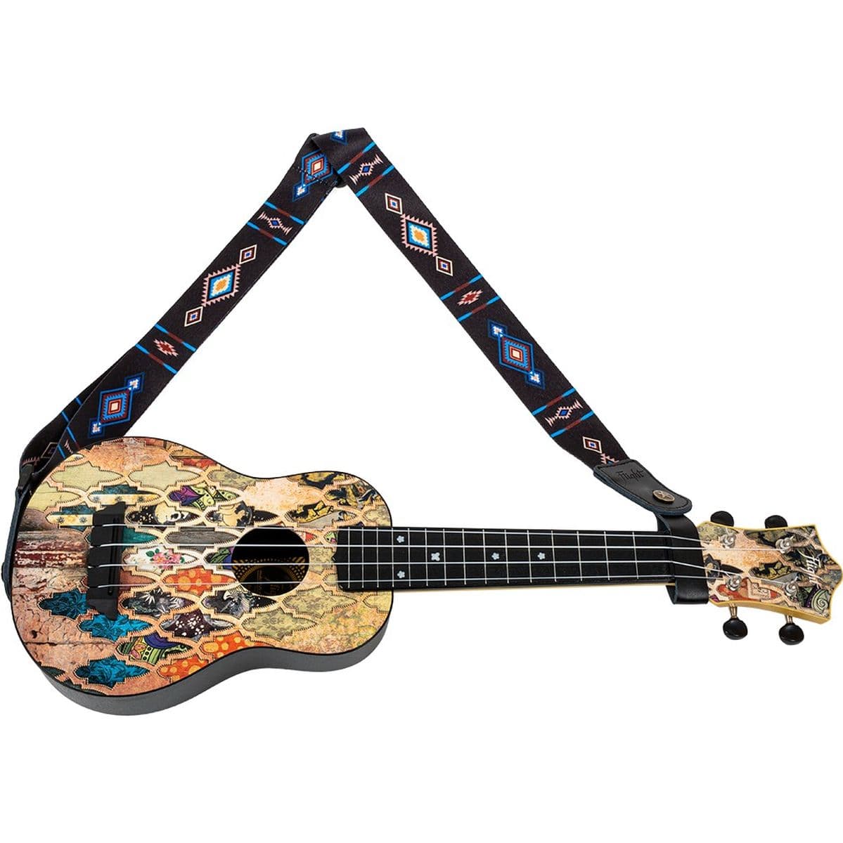 S35 Tempo Uke Poly/Leather-Strap Blue — Flight Ukuleles